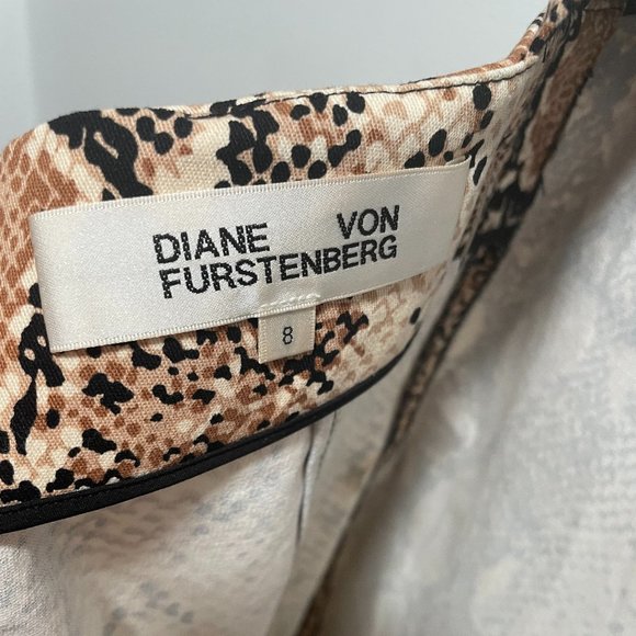 DVF Tessa Cotton Stretch Twill Python Snake Cocktail Dress - Size 8 - Picture 7 of 11